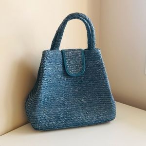 Vintage woven blue bag